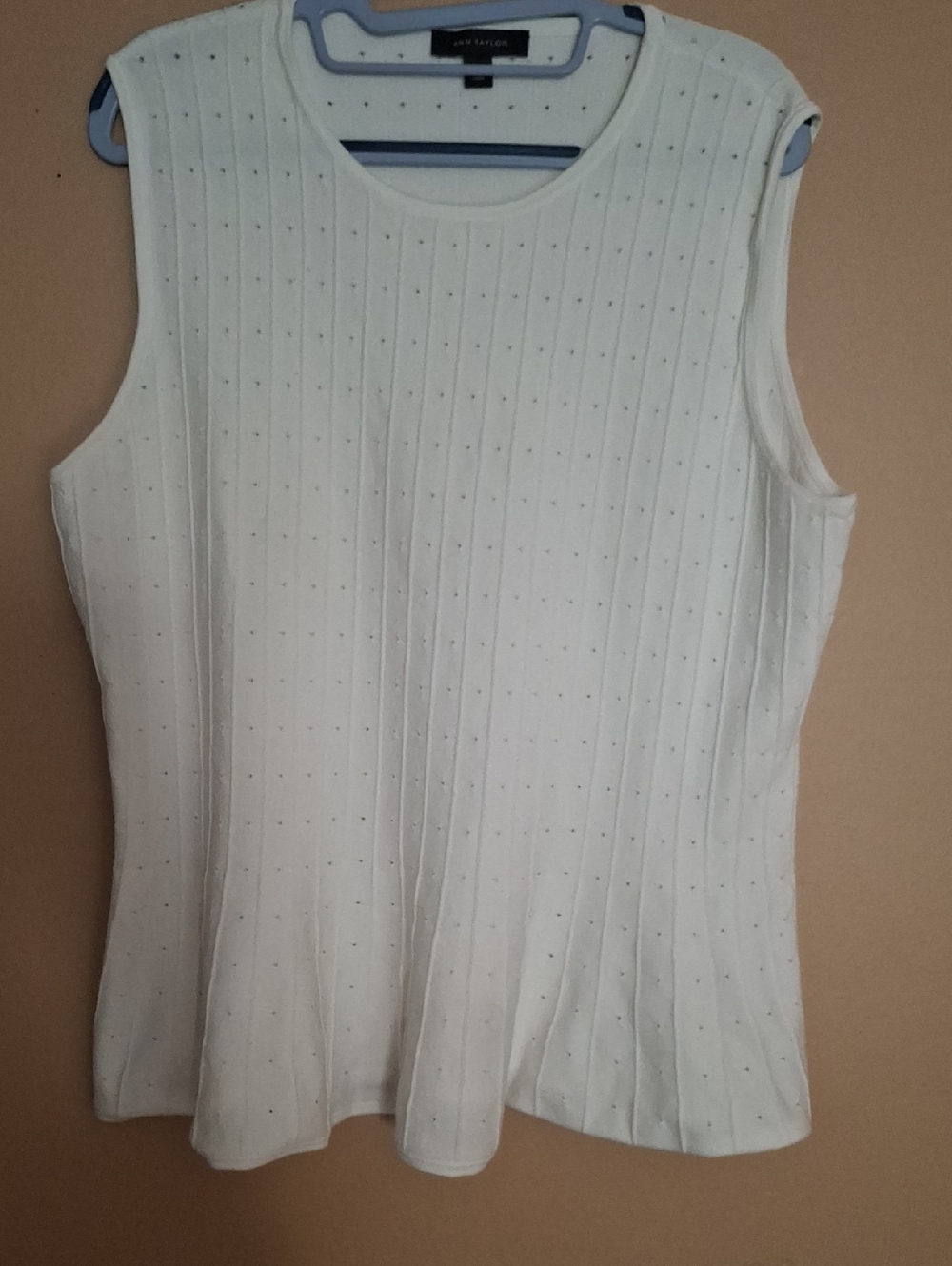 Anne Taylor Sleeveless Textured Dots Tank